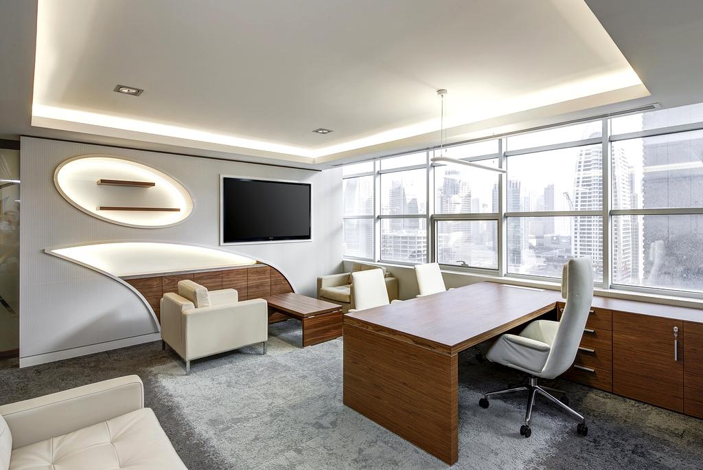 Modern bright office hallway